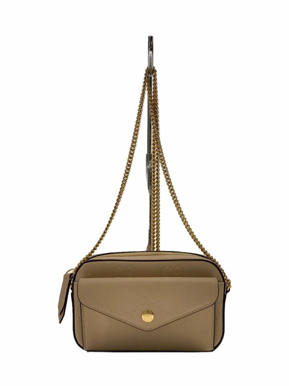 Gucci beige Pink Jumbo GG embossed Chain Crossbody Bag